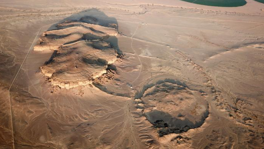Drone shot of the Qurayyah oasis Drone shot of the Qurayyah oasis